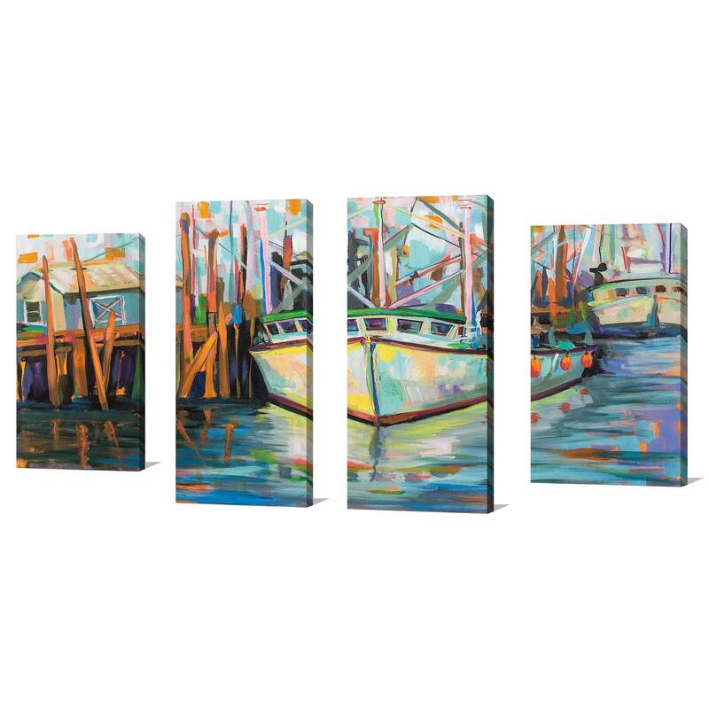 "At the Dock" Print on Canvas Set of 4 Bed Bath & Beyond 36659775